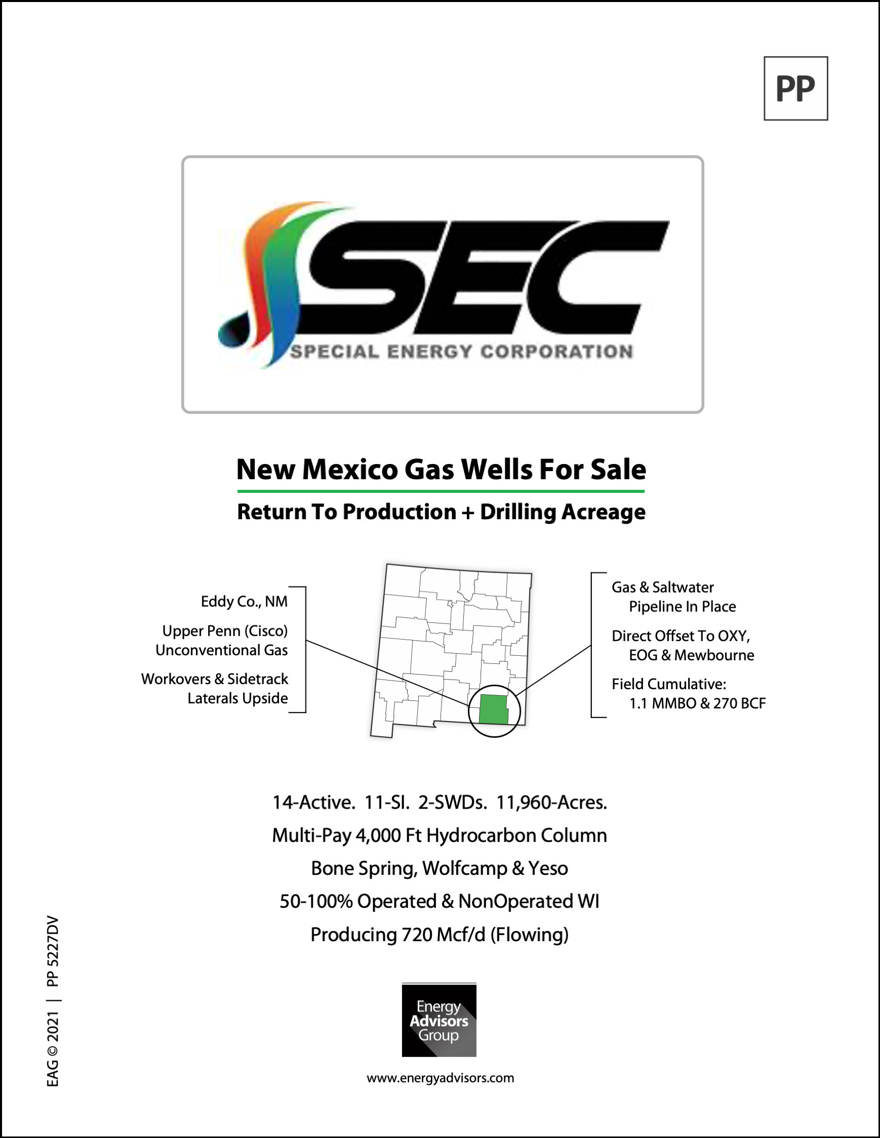 NORTHWEST SHELF - NEW MEXICO SALE - Energy Advisors Group NORTHWEST SHELF - NEW MEXICO SALE